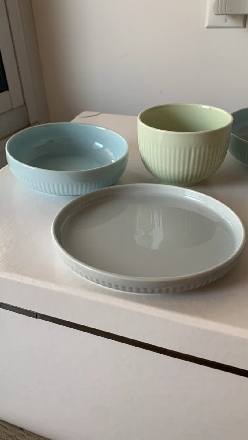 IKEA MORGONTE 3-Piece Plate & Bowl Set