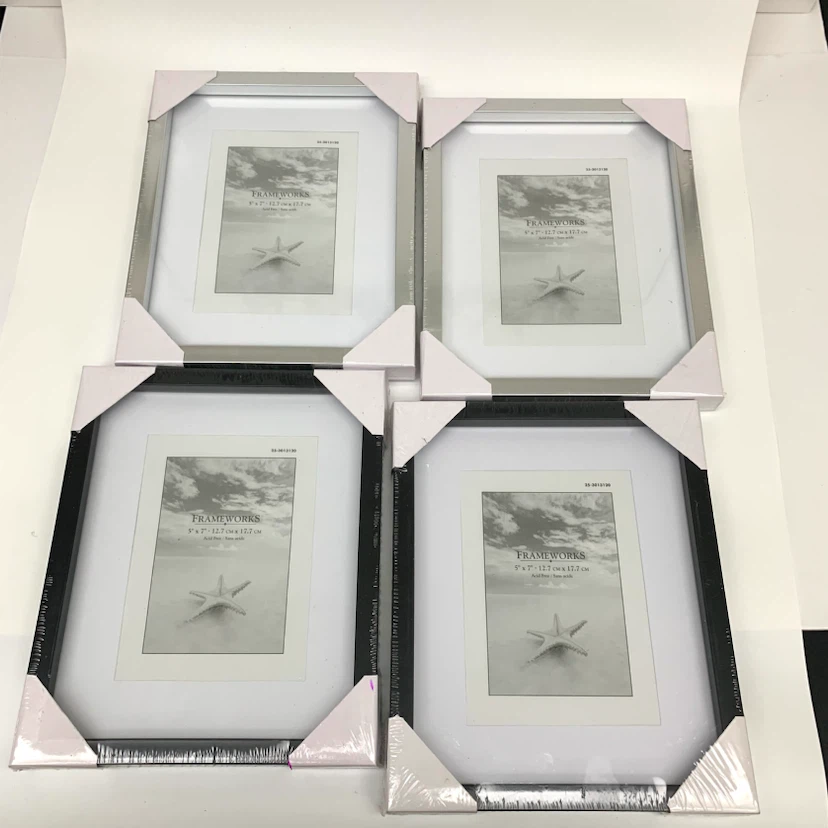 4 Picture Frames 5x7 Photo Frames Silver Home Decor Display Set
