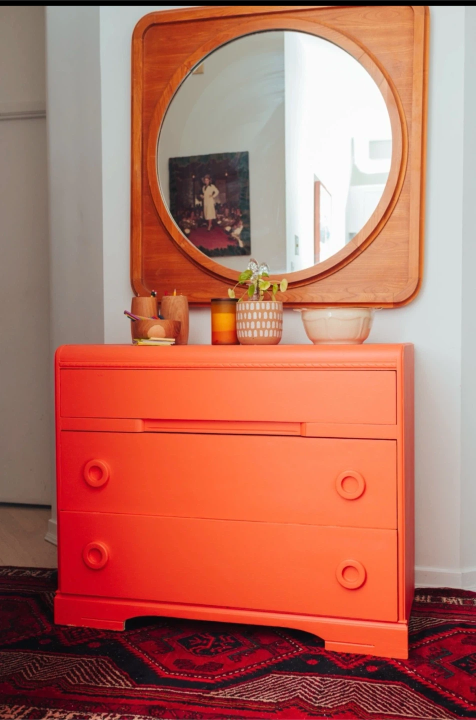 Orange 3-Drawer Dresser