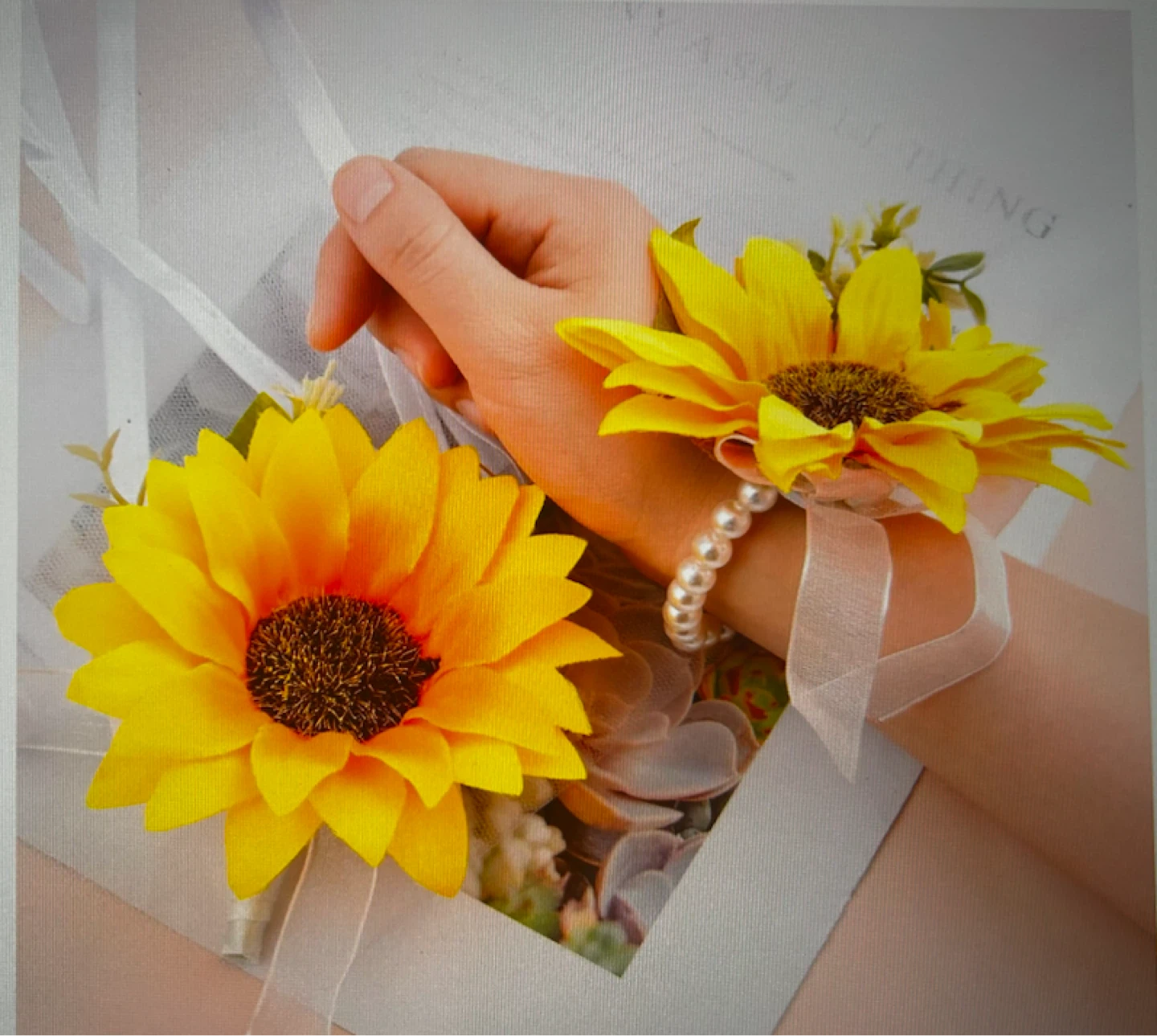 Sunflower Corsage and Boutonniere Set