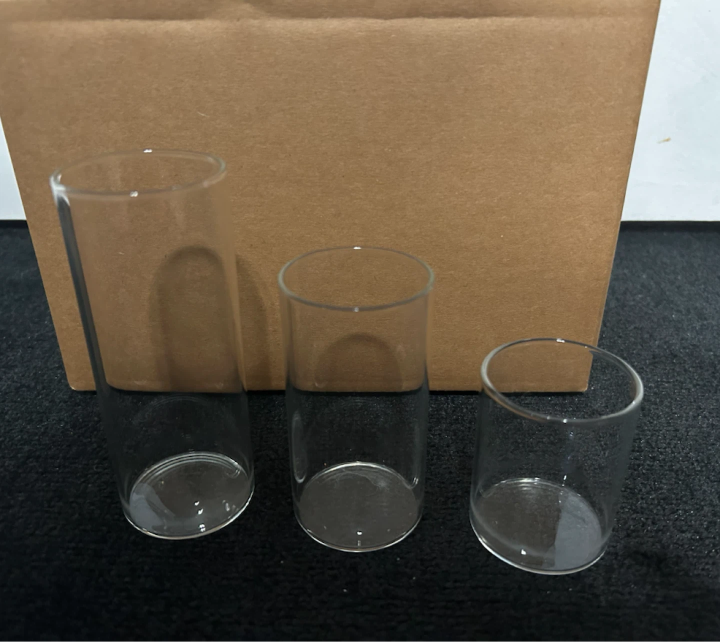 Set of 3 Glass Cylinders