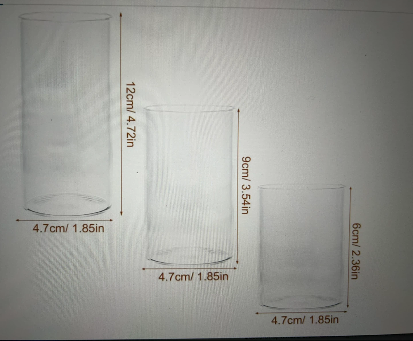 Set of 3 Glass Cylinders - photo 2