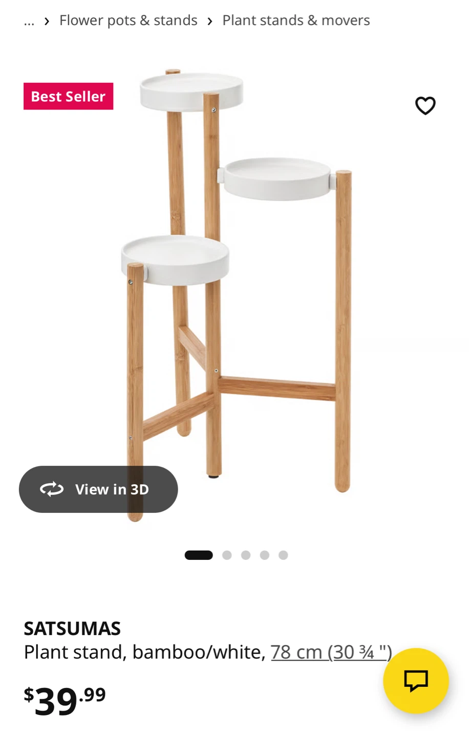 Ikea bamboo/white plant stand
