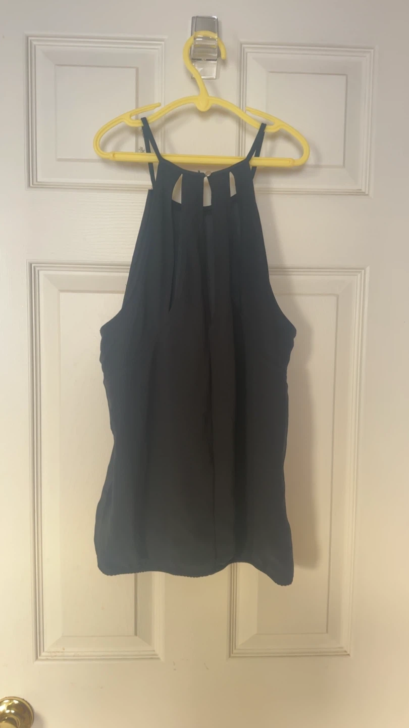 Express Black Sleeveless Halter Top - photo 2