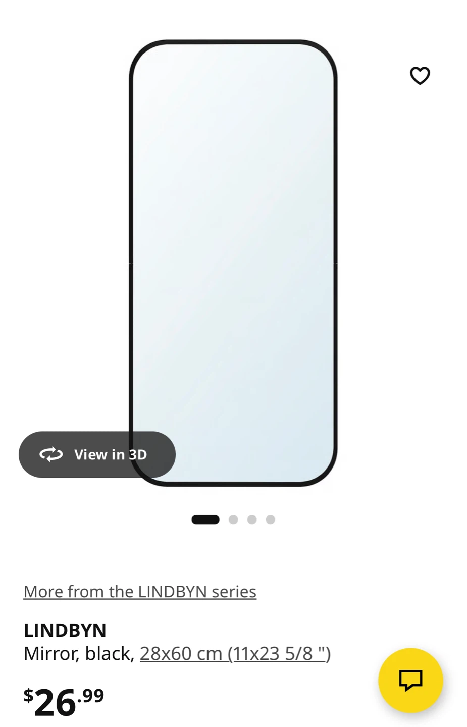 Ikea mirror - black