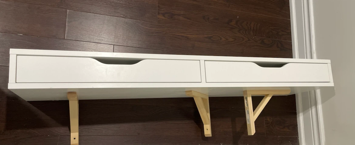 IKEA EKBY ALEX Wall Shelf with Drawers + 3 SANDSHULT Brackets - photo 3