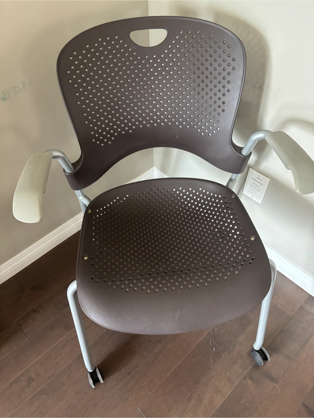 Brown Arm Chair with Wheels - photo 2