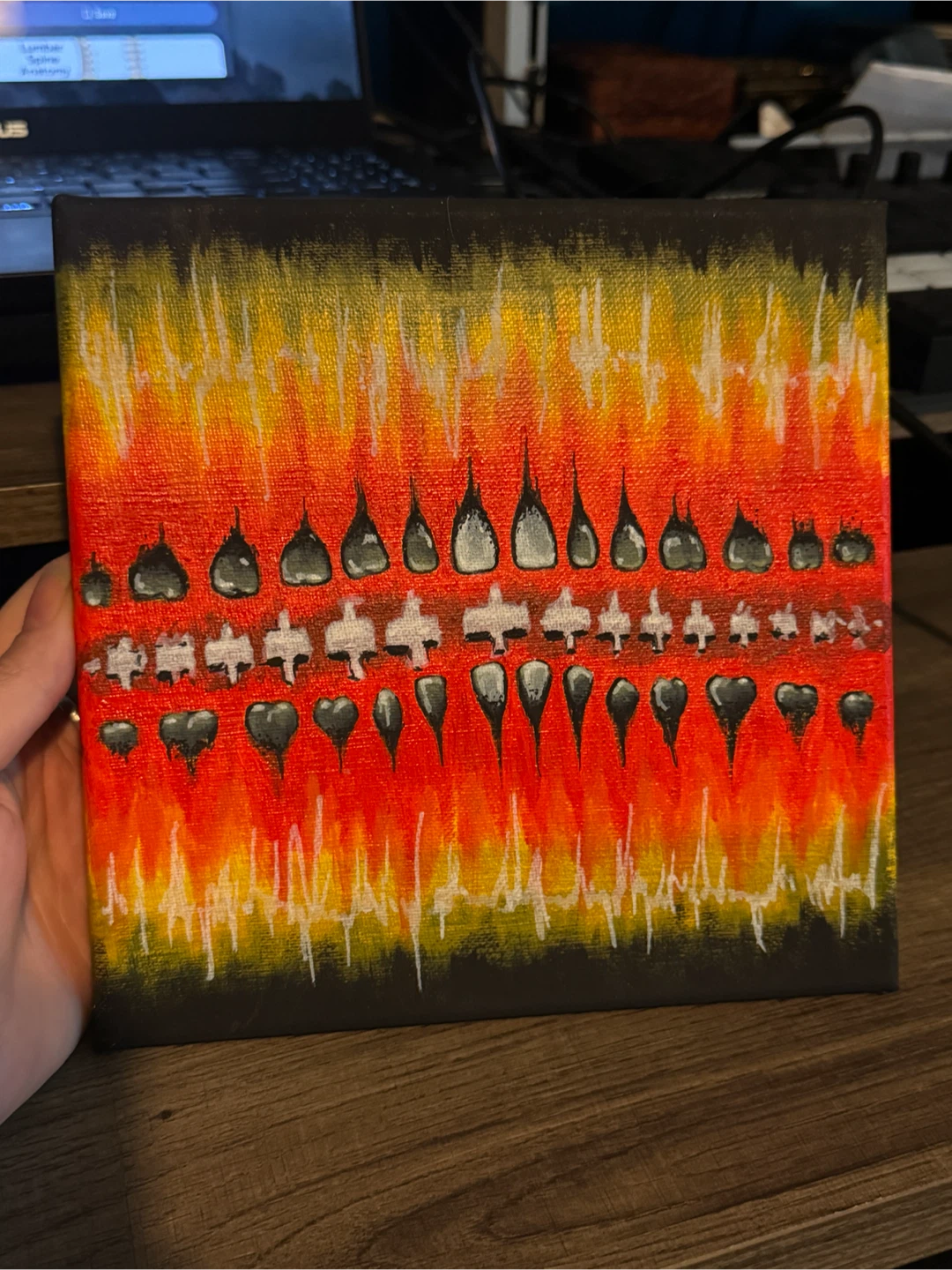 Teeths 2022- 8" x 8" Acrylic on Canvas - photo 2