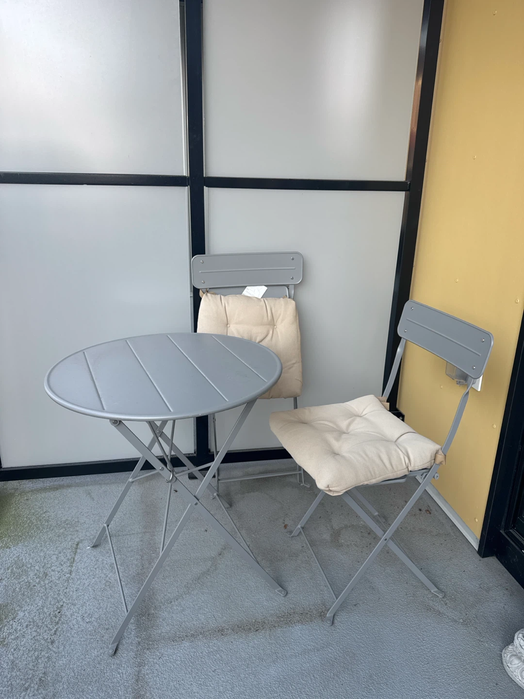 Gray Metal Bistro Table and Chairs Set
