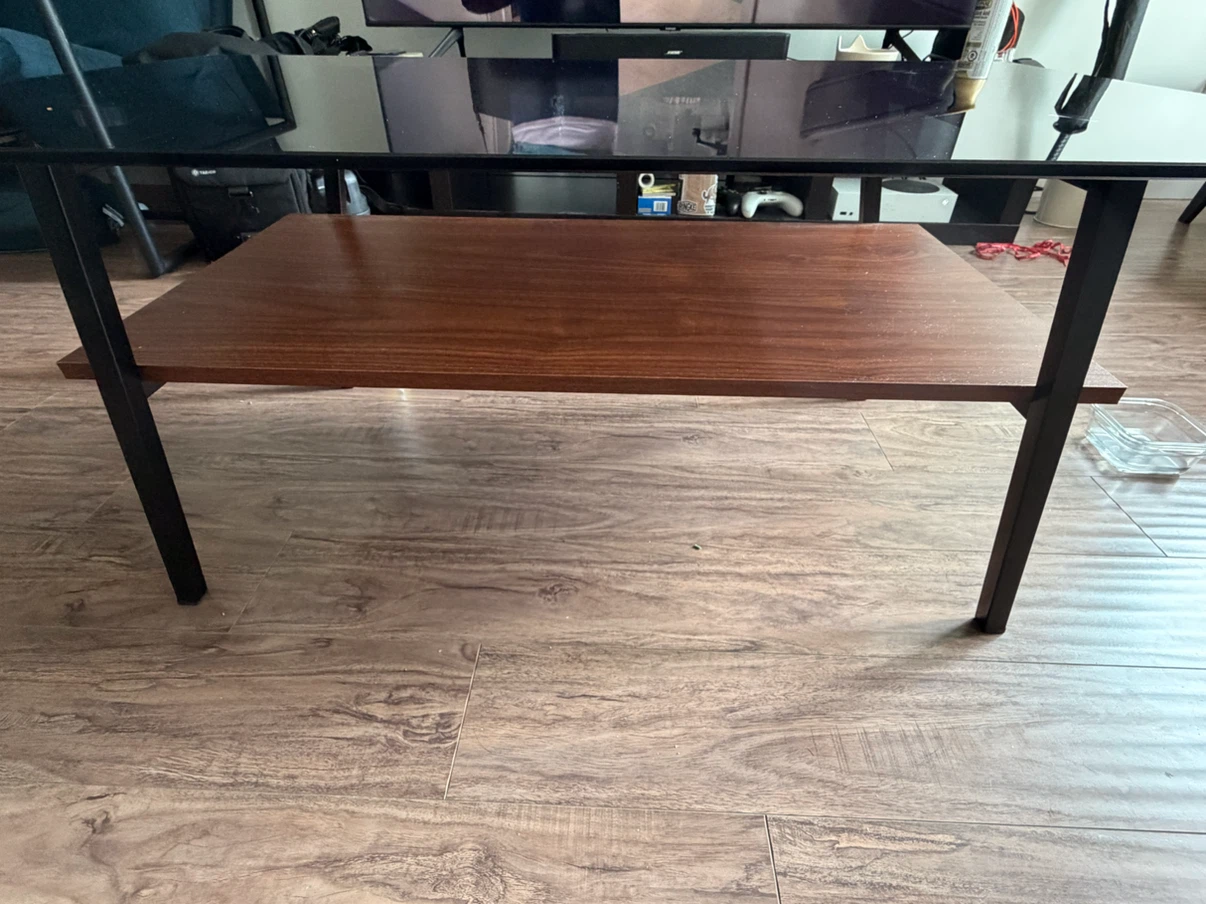 Glass and Wood Coffee Table - photo 2