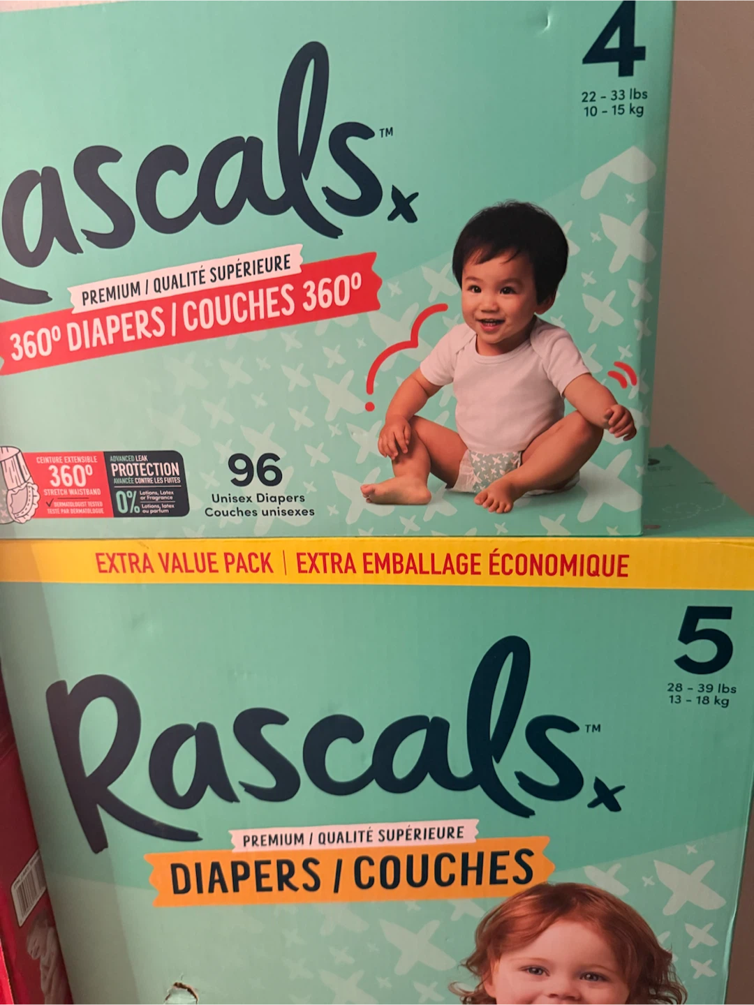 Rascals Premium Diapers - Size 4 (96 ct)