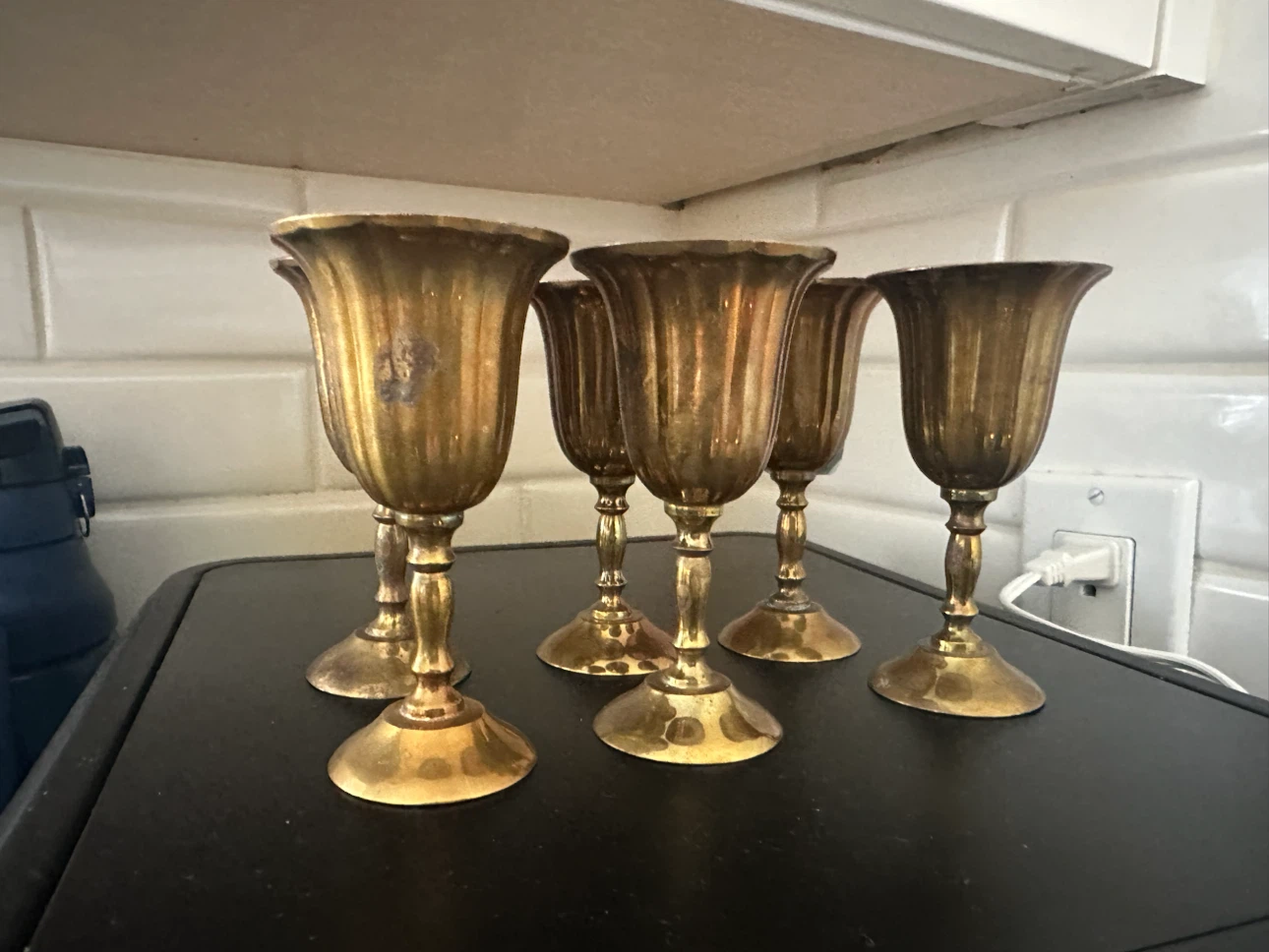 Set of 6 Brass Goblets