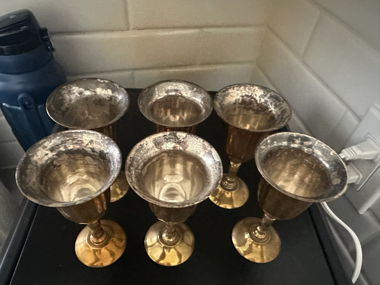Set of 6 Brass Goblets - photo 2