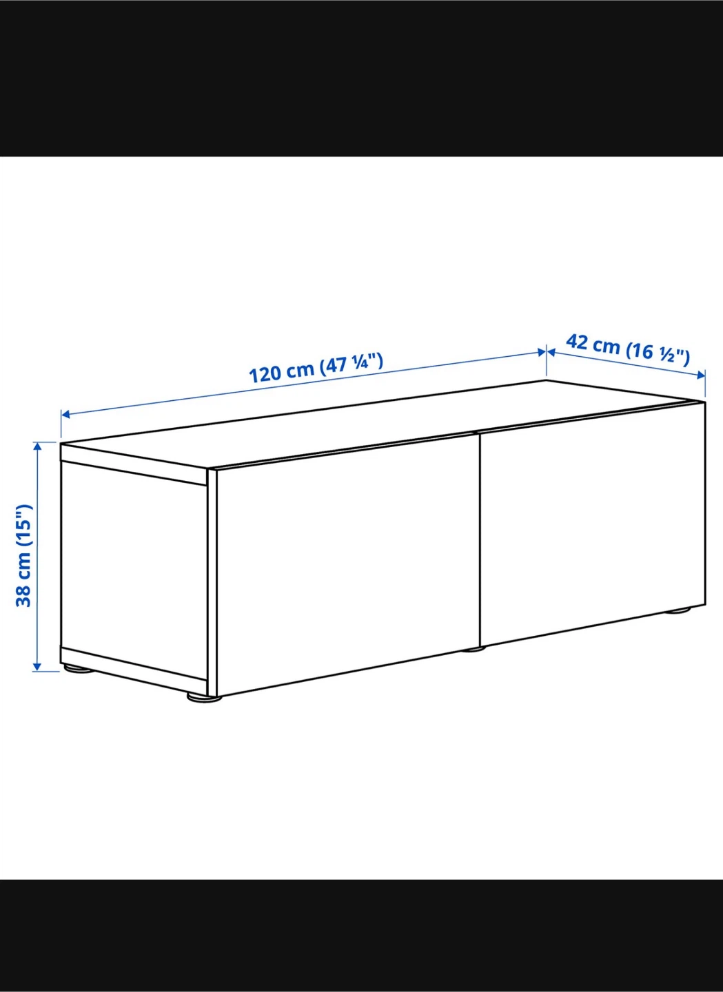 IKEA BESTA TV Bench / Stand with SELSVIKEN Doors - photo 4