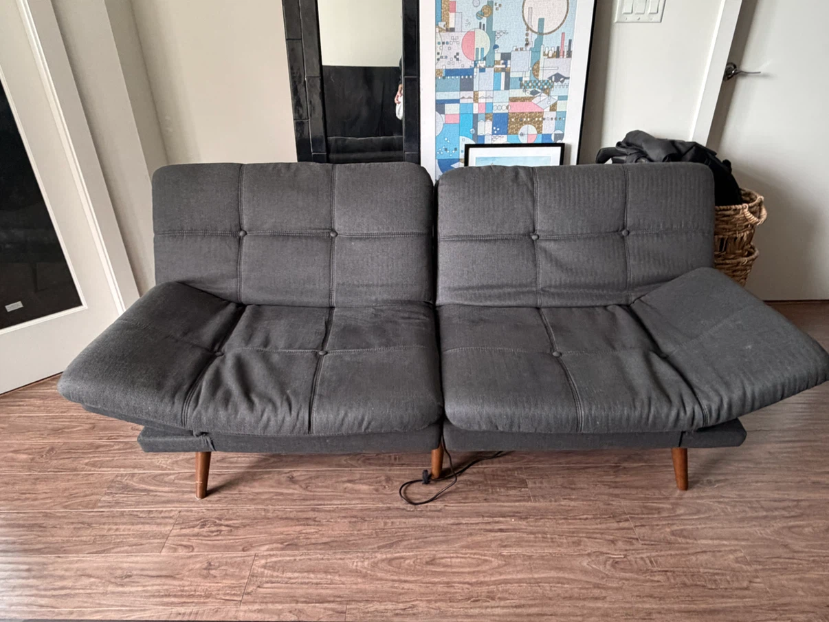 Grey Futon Sofa Bed - photo 2