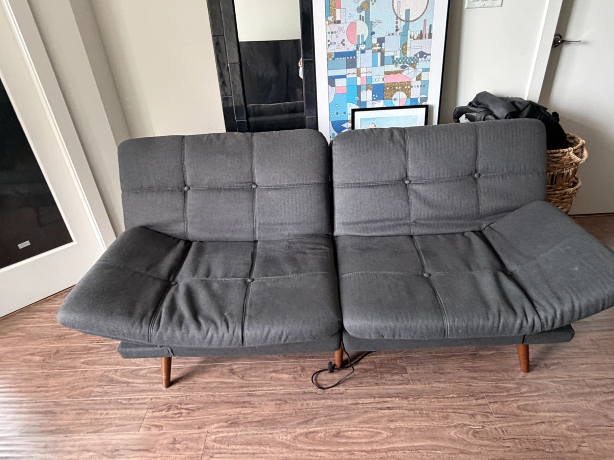 Grey Futon Sofa Bed - photo 3