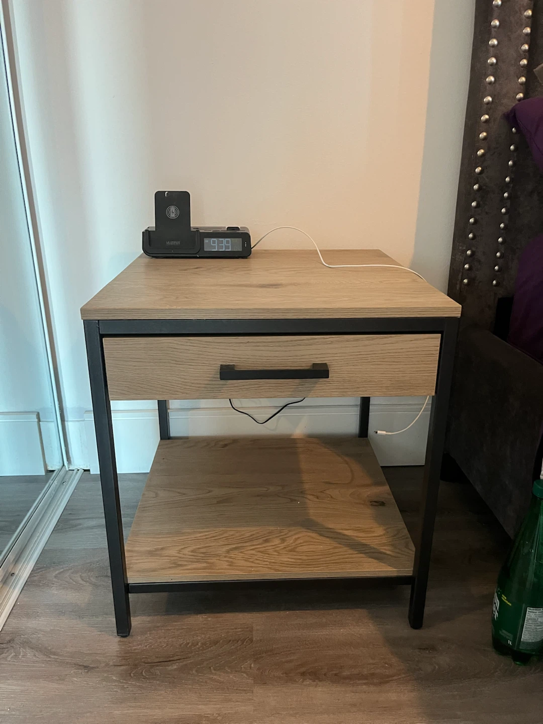 Wooden Nightstand with Drawer