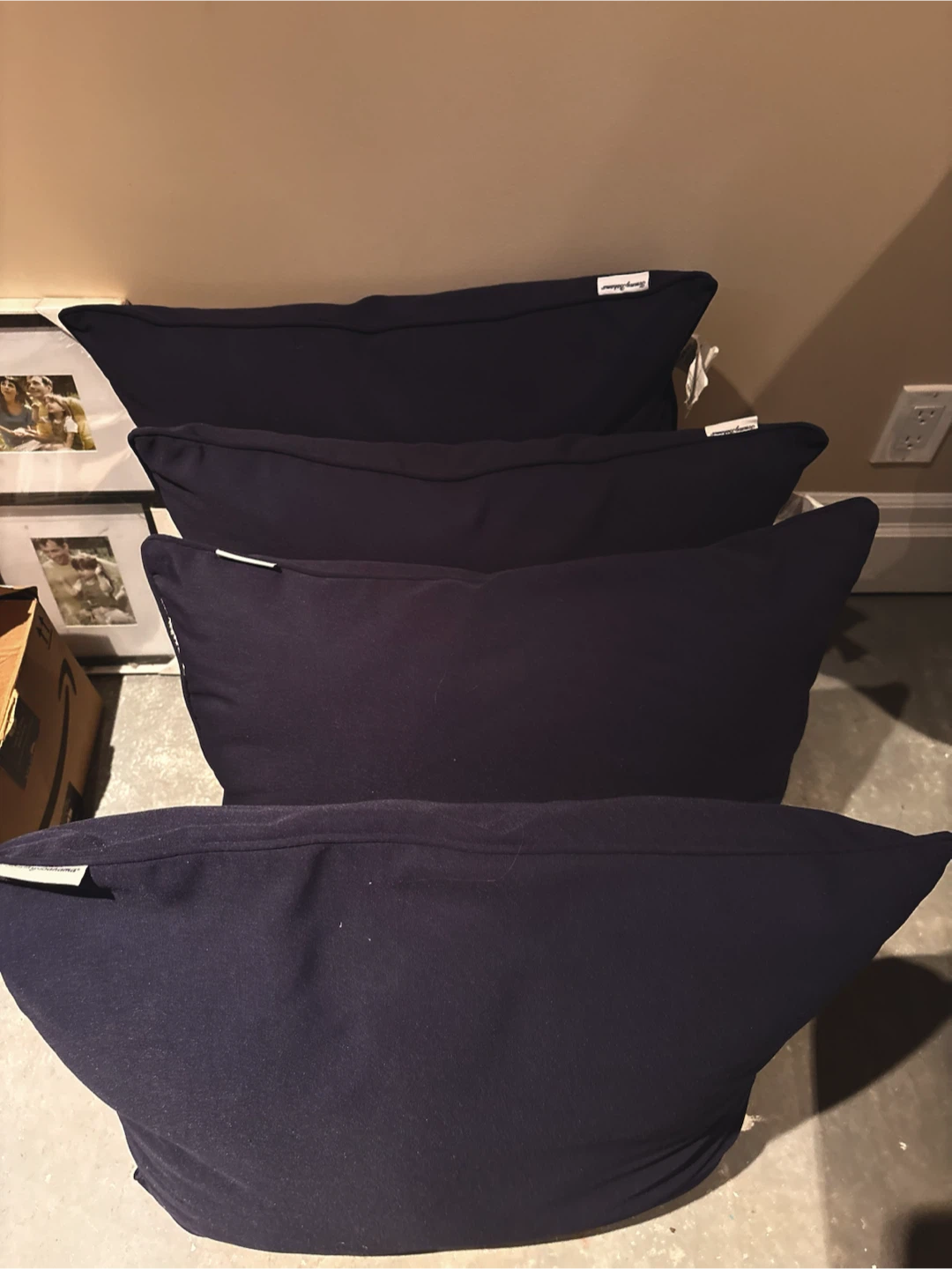 Navy Blue Outdoor Cushions - Set of 4