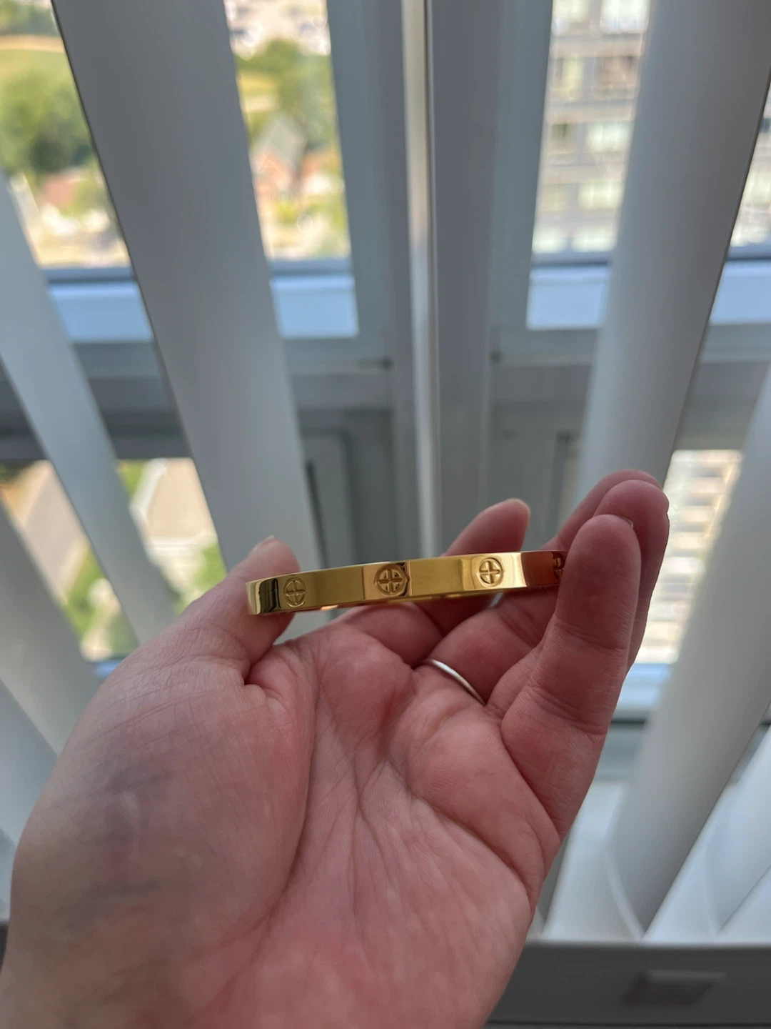 Gold plated Bracelet with Cross Engravings