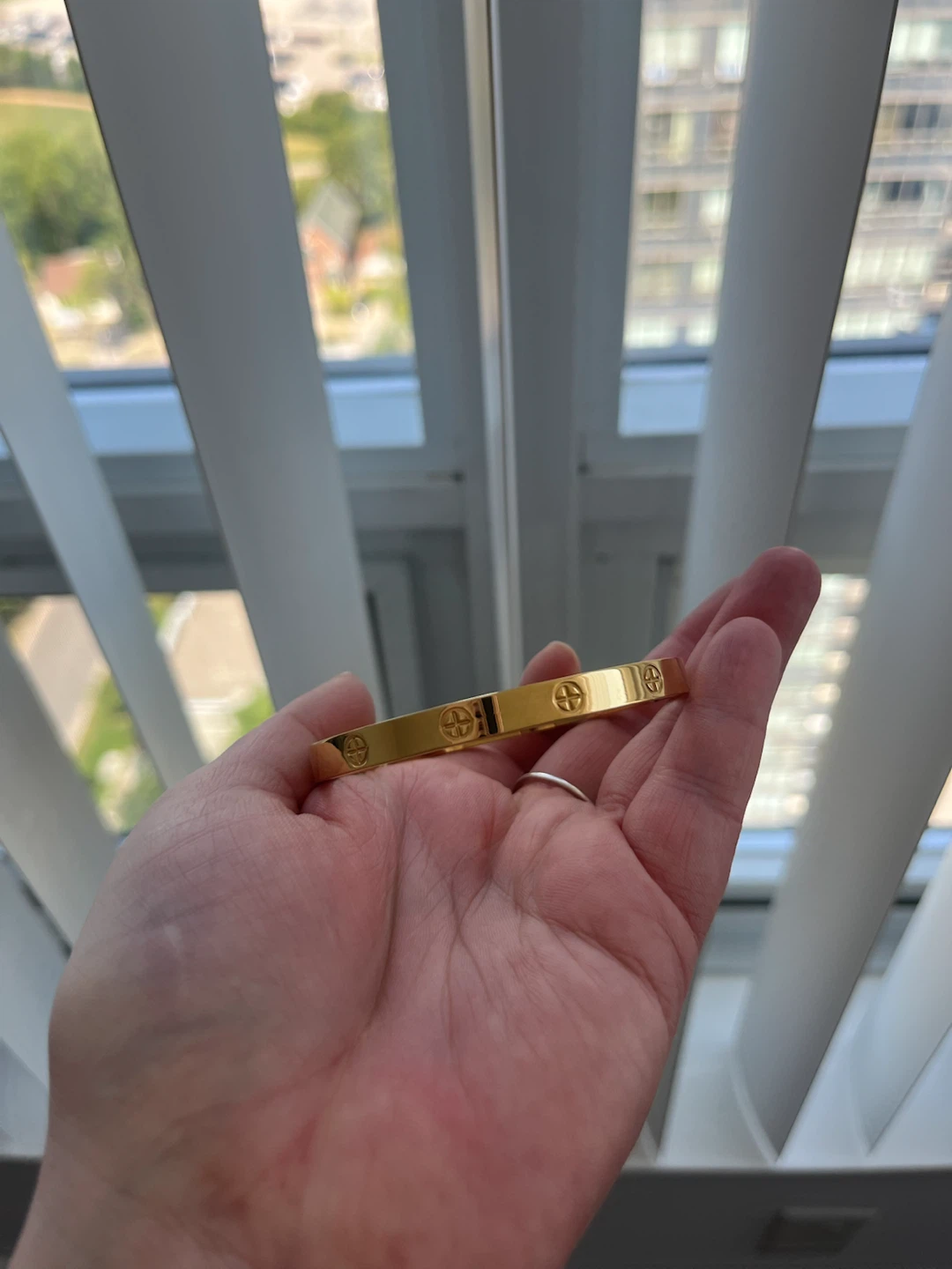 Gold plated Bracelet with Cross Engravings - photo 2