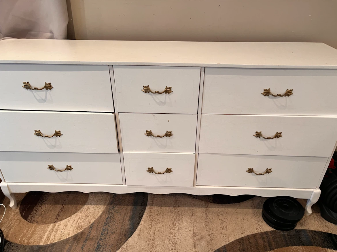 White Dresser with 9 Drawers
