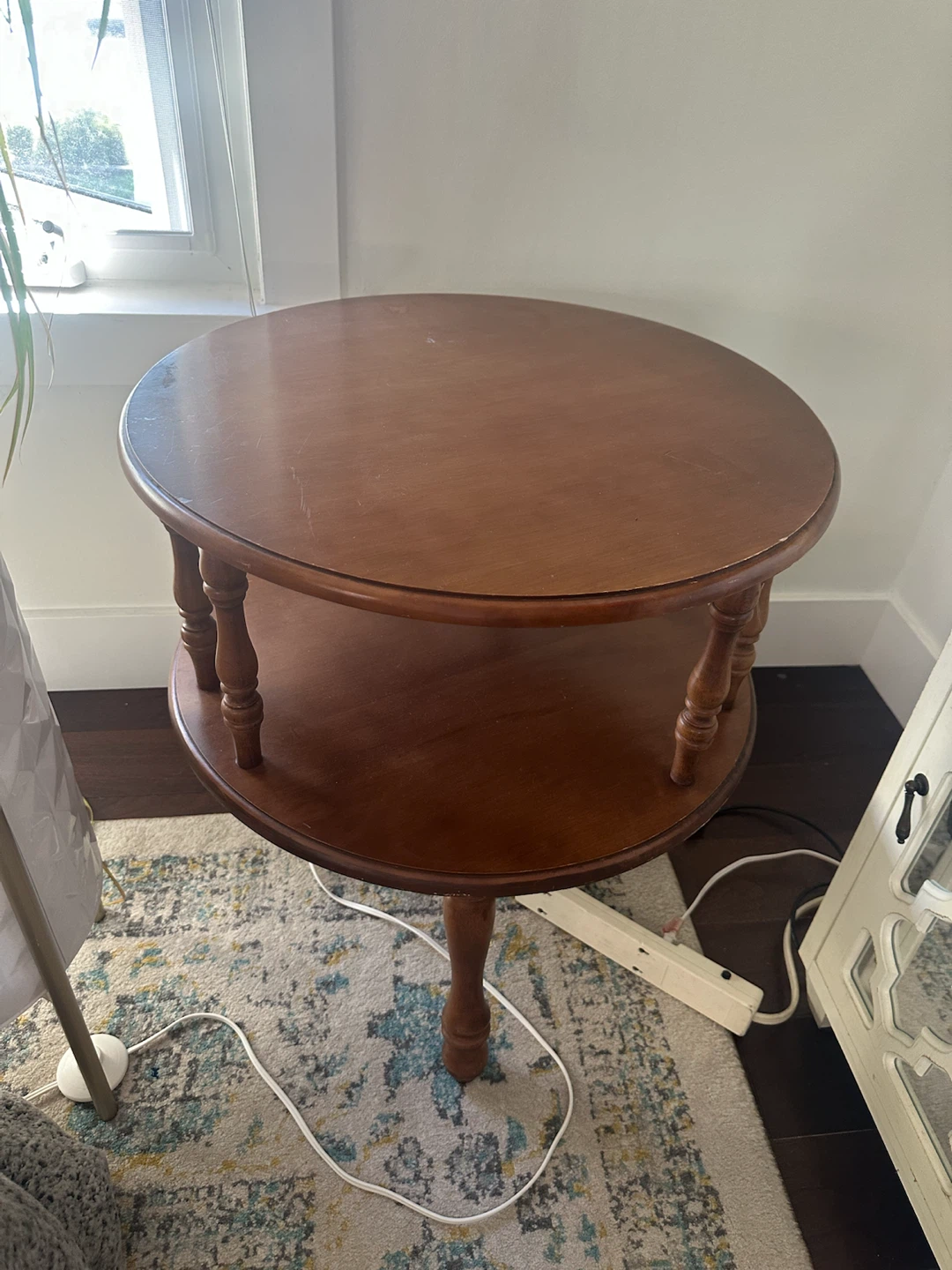 Two-Tiered Wooden Round Accent Table - photo 2