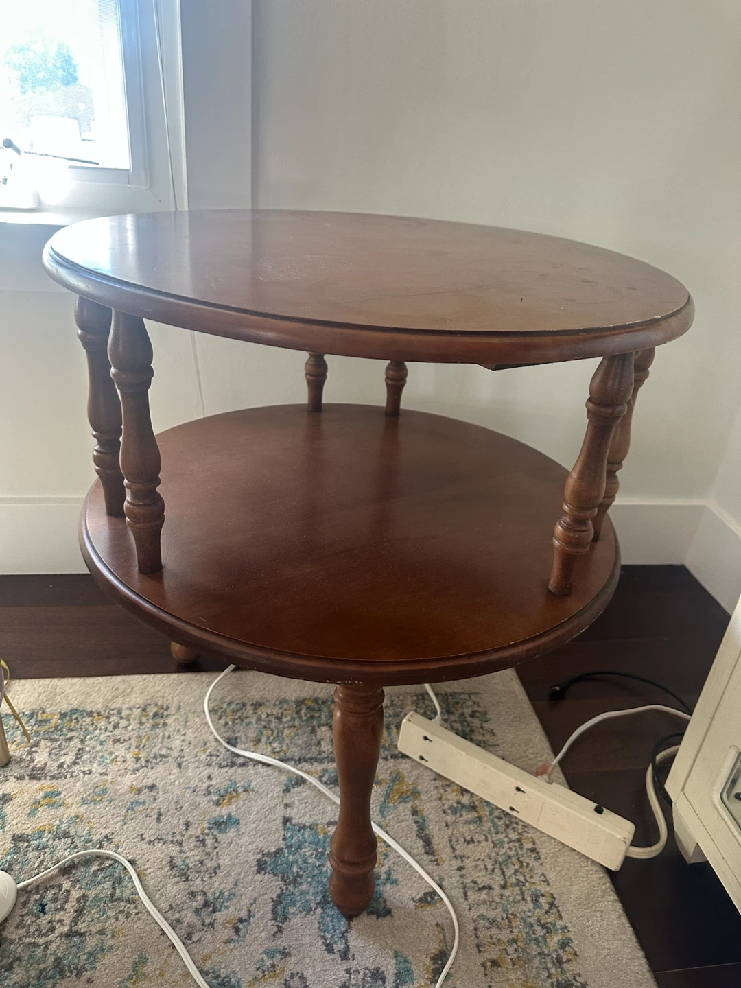Two-Tiered Wooden Round Accent Table - photo 3