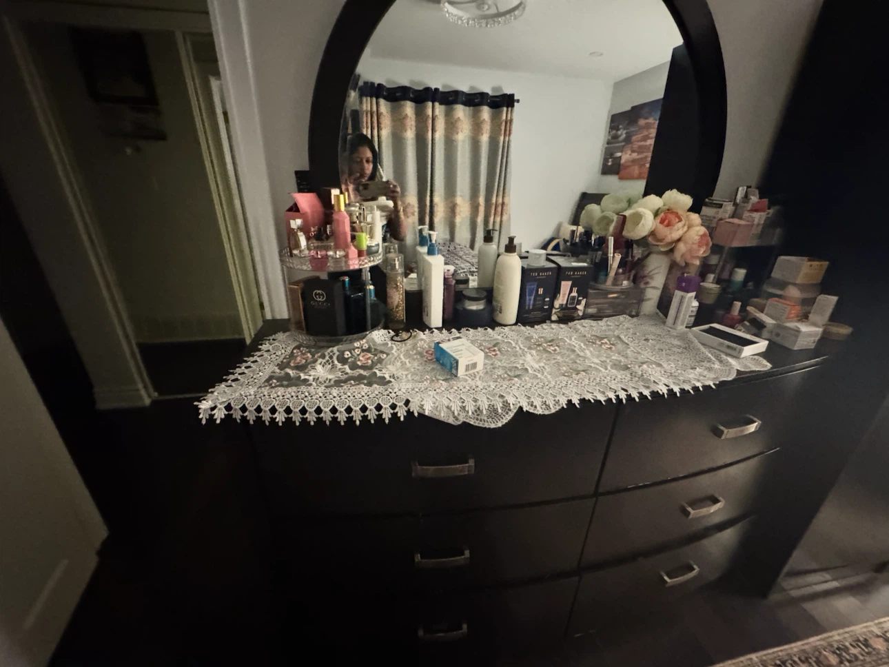 Dark Brown Dresser with Mirror - photo 3