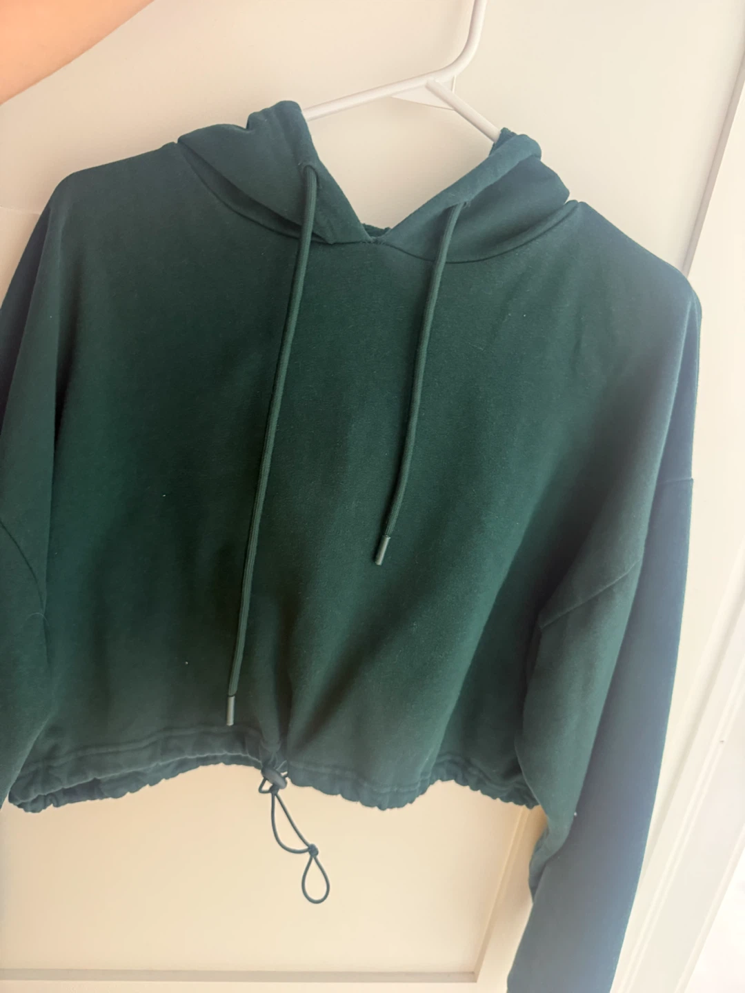 (Size L) Zara Cropped Hoodie - Green