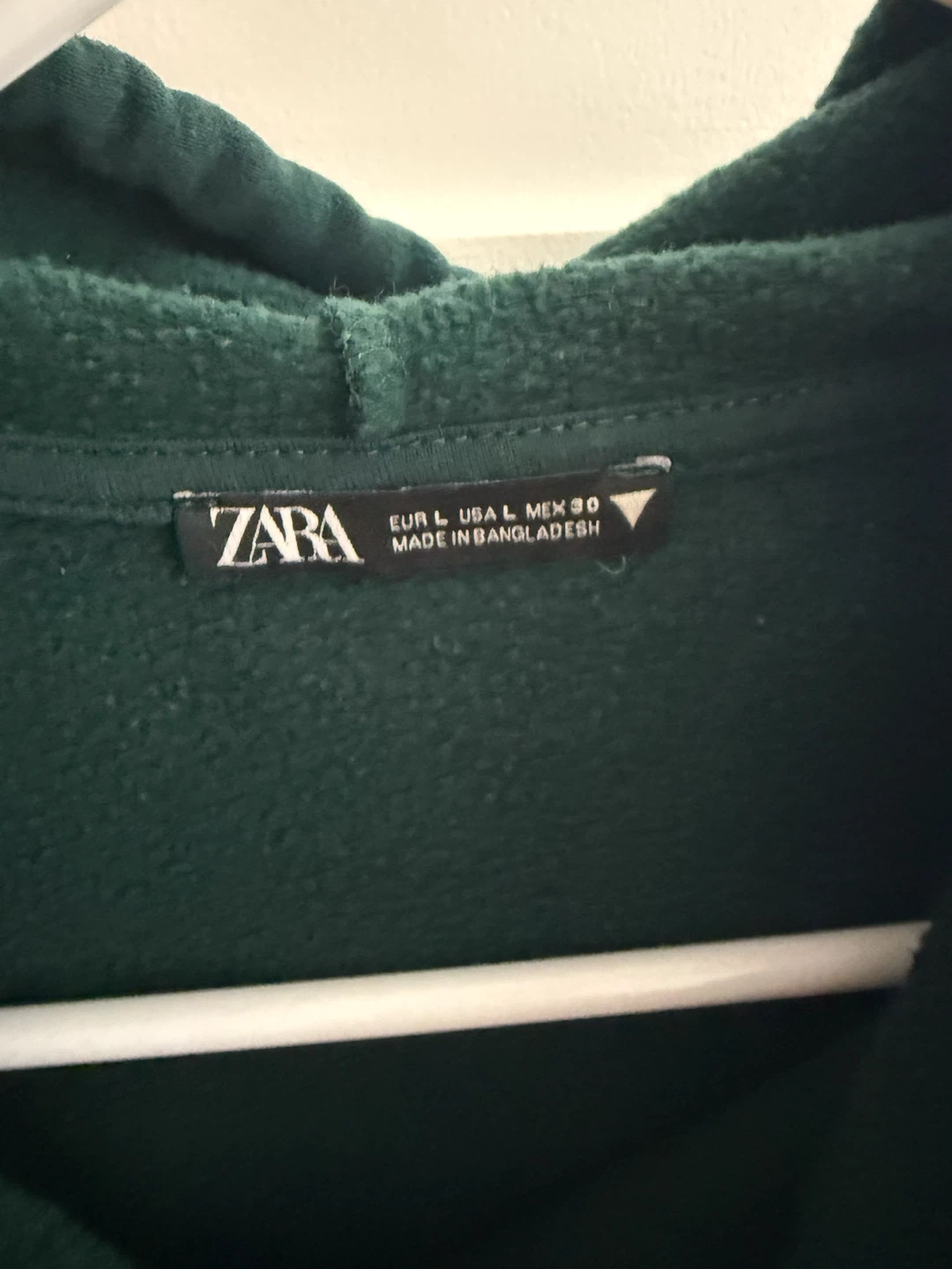 (Size L) Zara Cropped Hoodie - Green - photo 3
