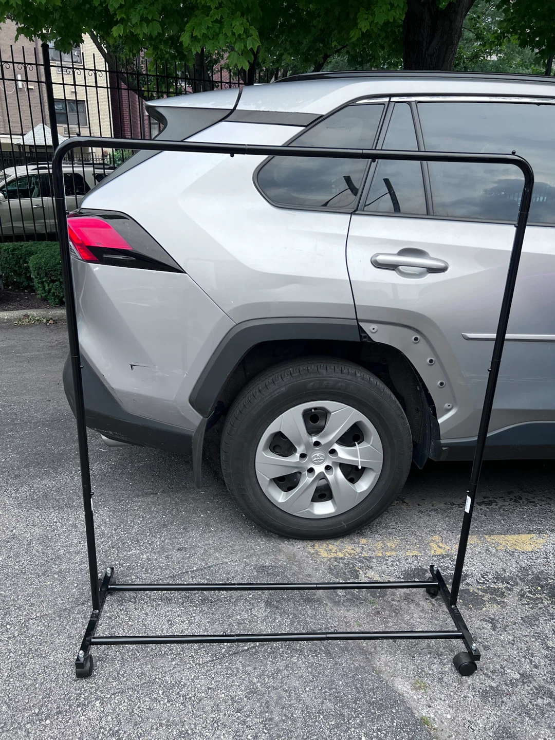 Black Metal Rolling Garment Rack