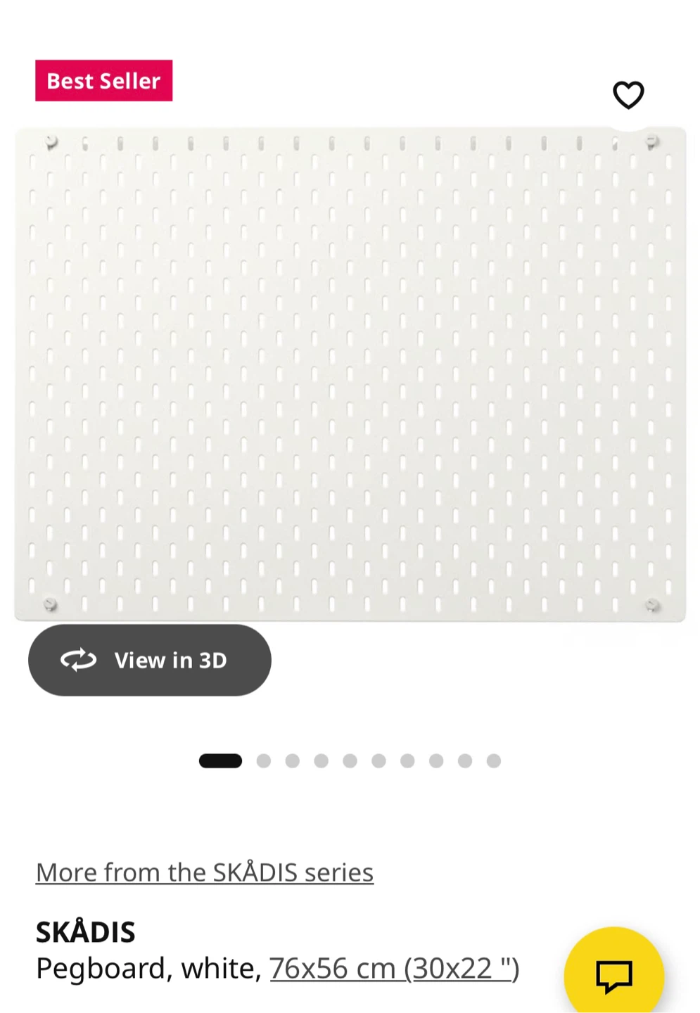 IKEA SKÅDIS White Pegboard 56 × 56 cm - photo 3