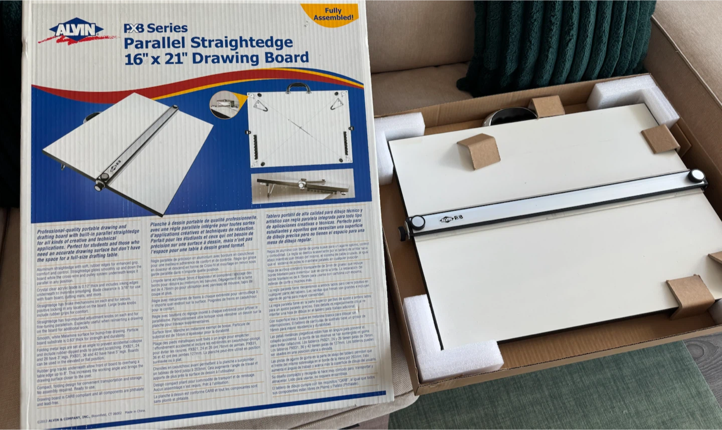 Alvin P-Series Parallel Straightedge Drawing Board 16" x 21"