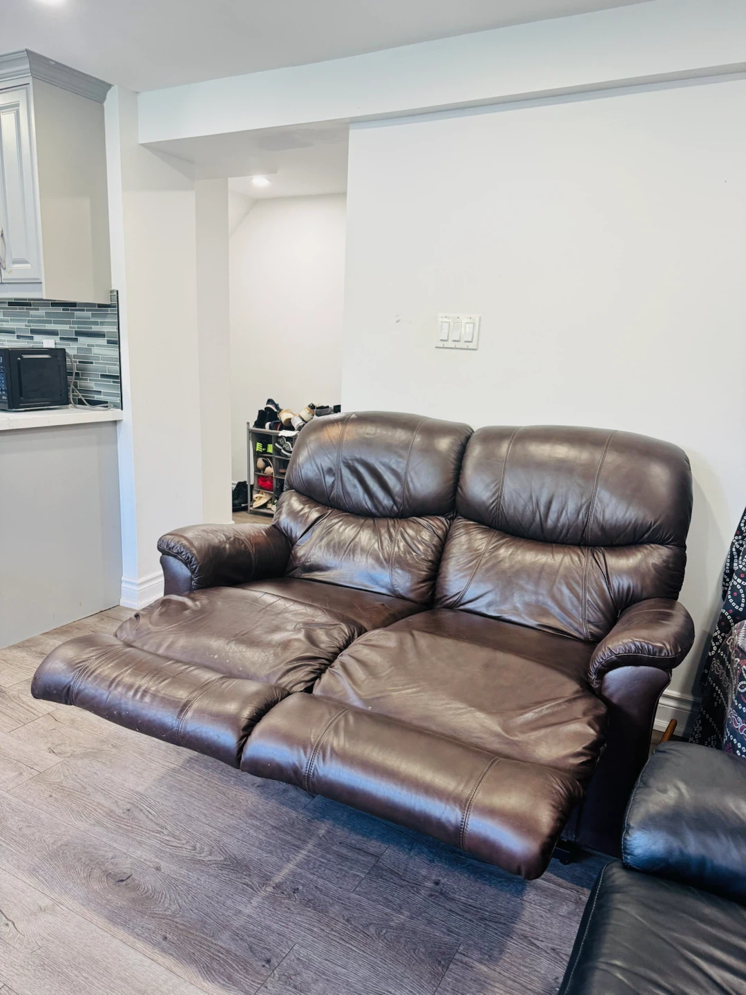 Brown Leather Loveseat Recliner