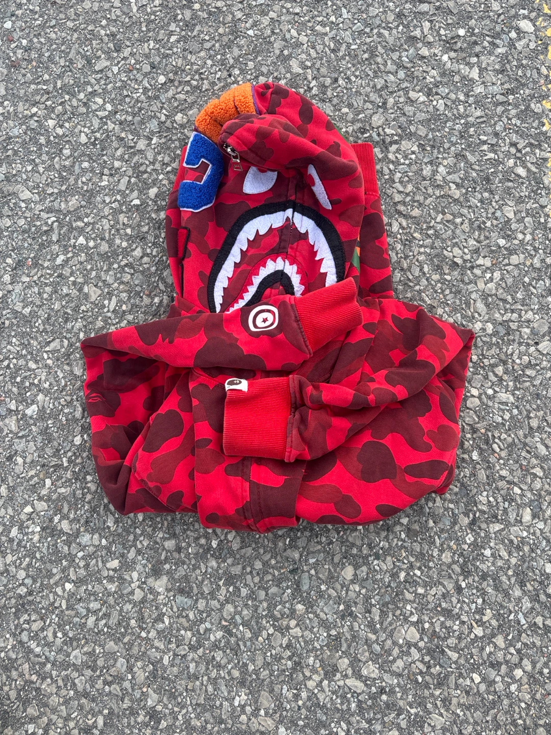 BAPE Full Zip Hoodie - Red Camo Shark