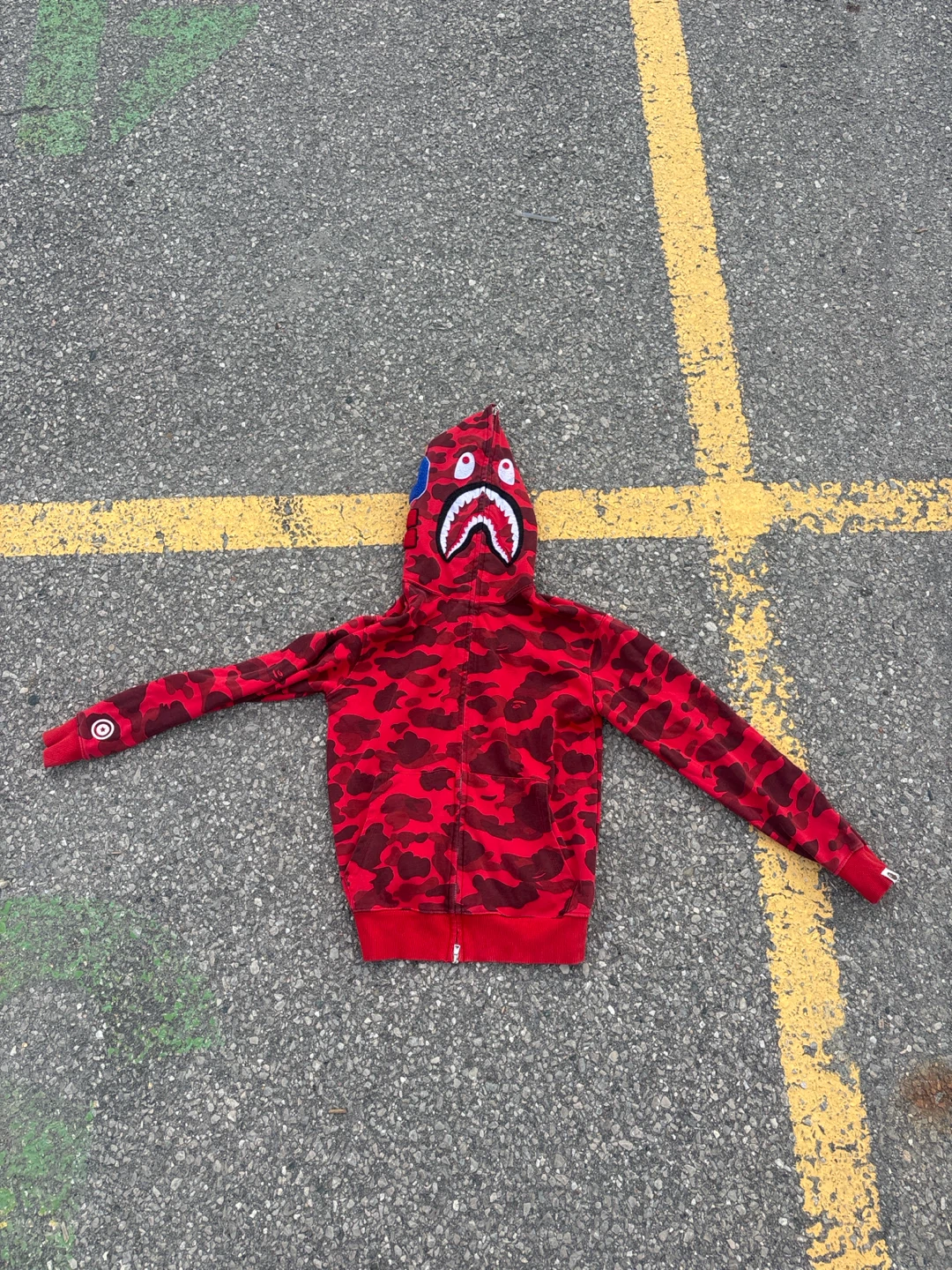 BAPE Full Zip Hoodie - Red Camo Shark - photo 2