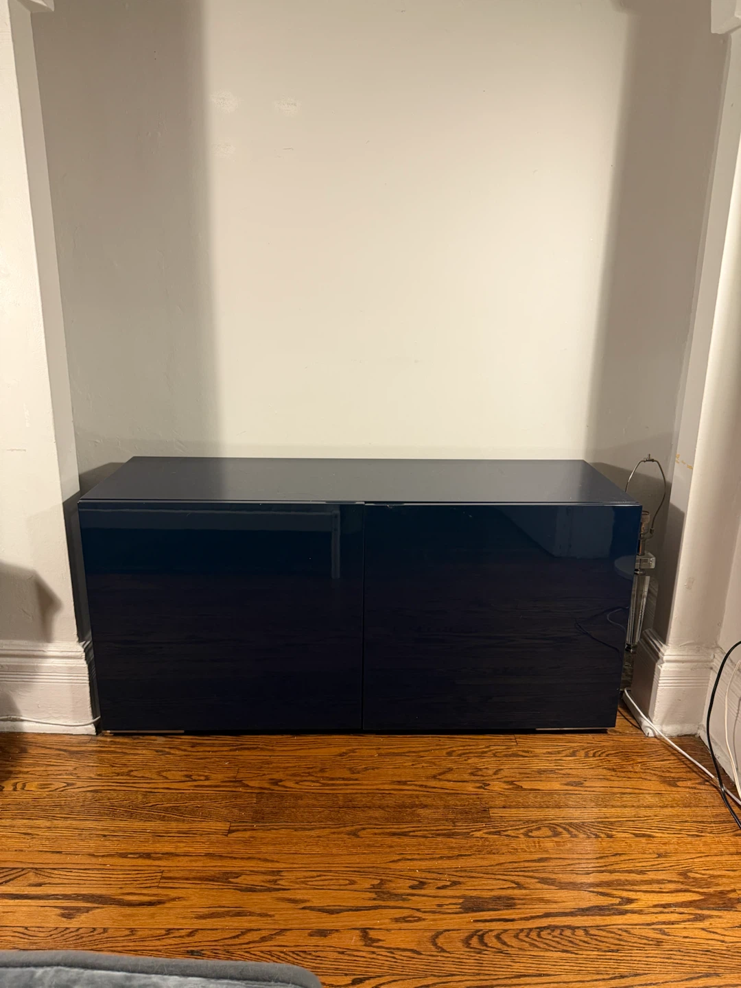 CB2 Dark Blue Storage Cabinet