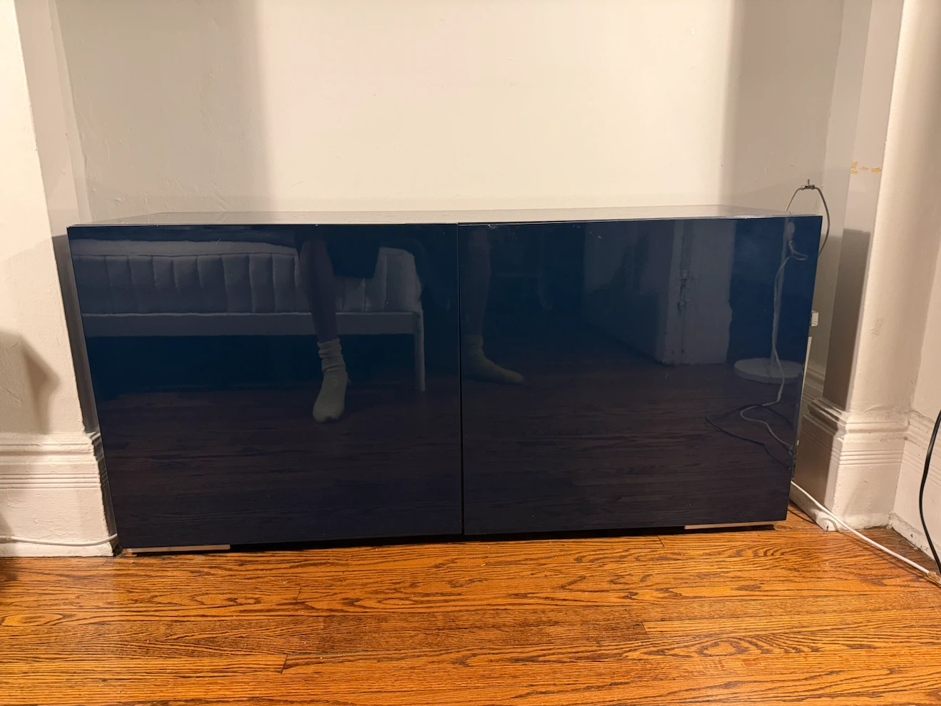 CB2 Dark Blue Storage Cabinet - photo 5