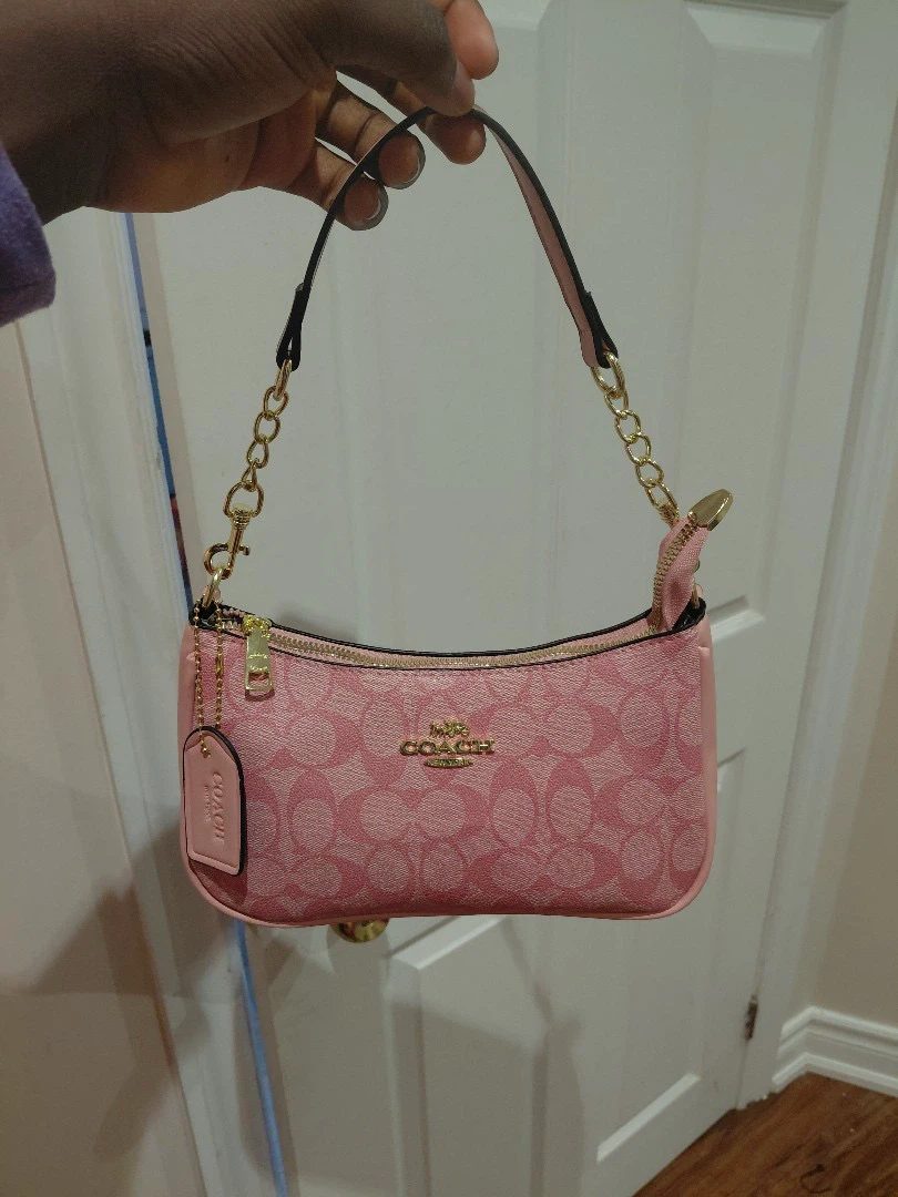Coach Pink Monogram Shoulder Bag
