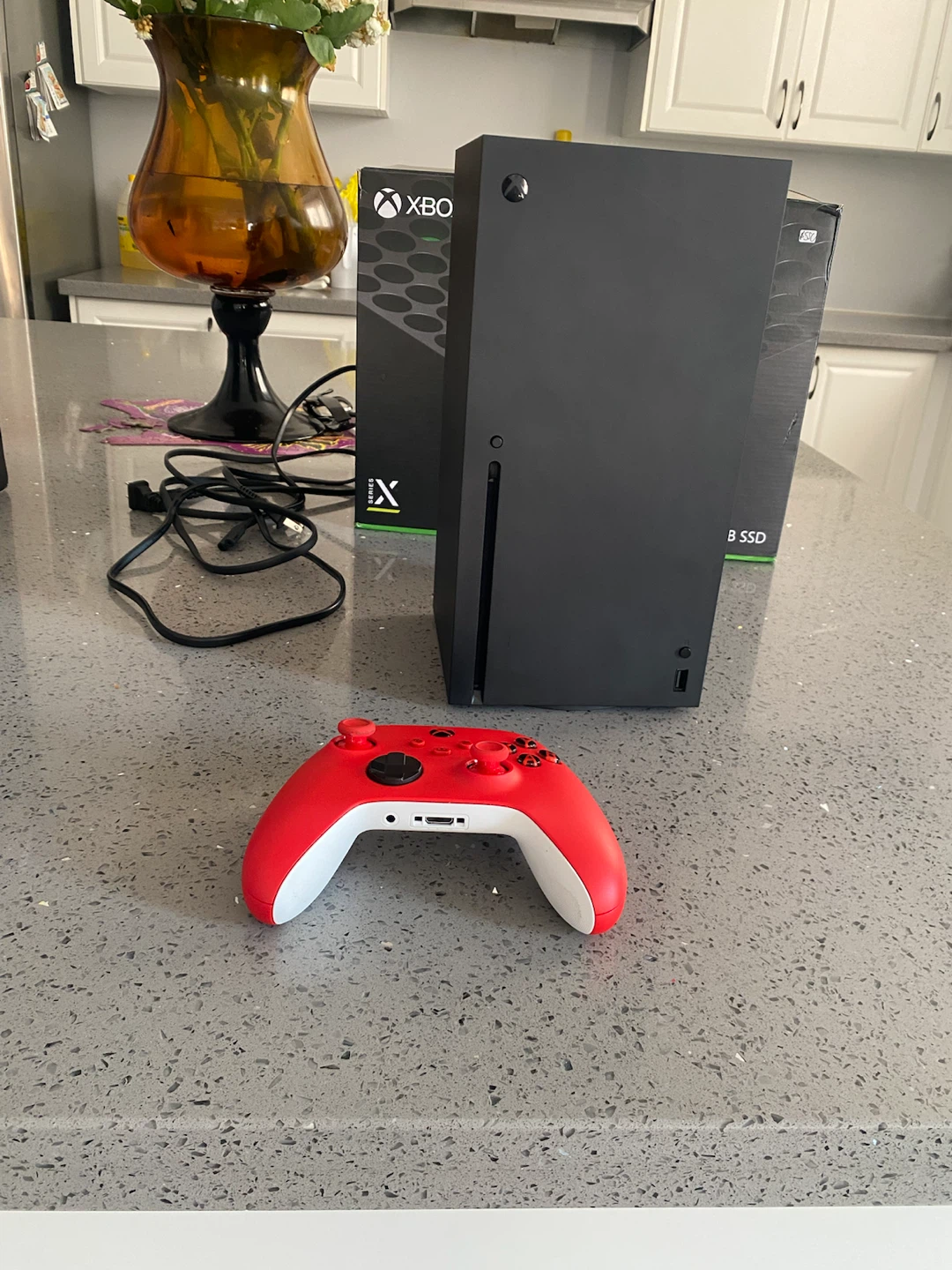 Xbox Series X Console with Red Controller