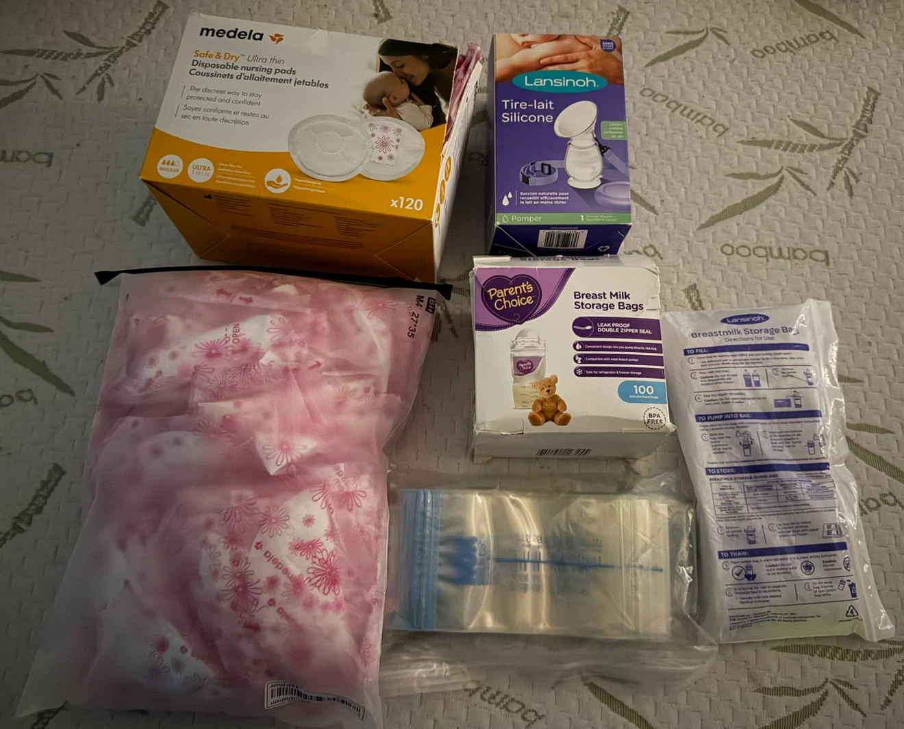 Nursing pads and breast milk storage bags