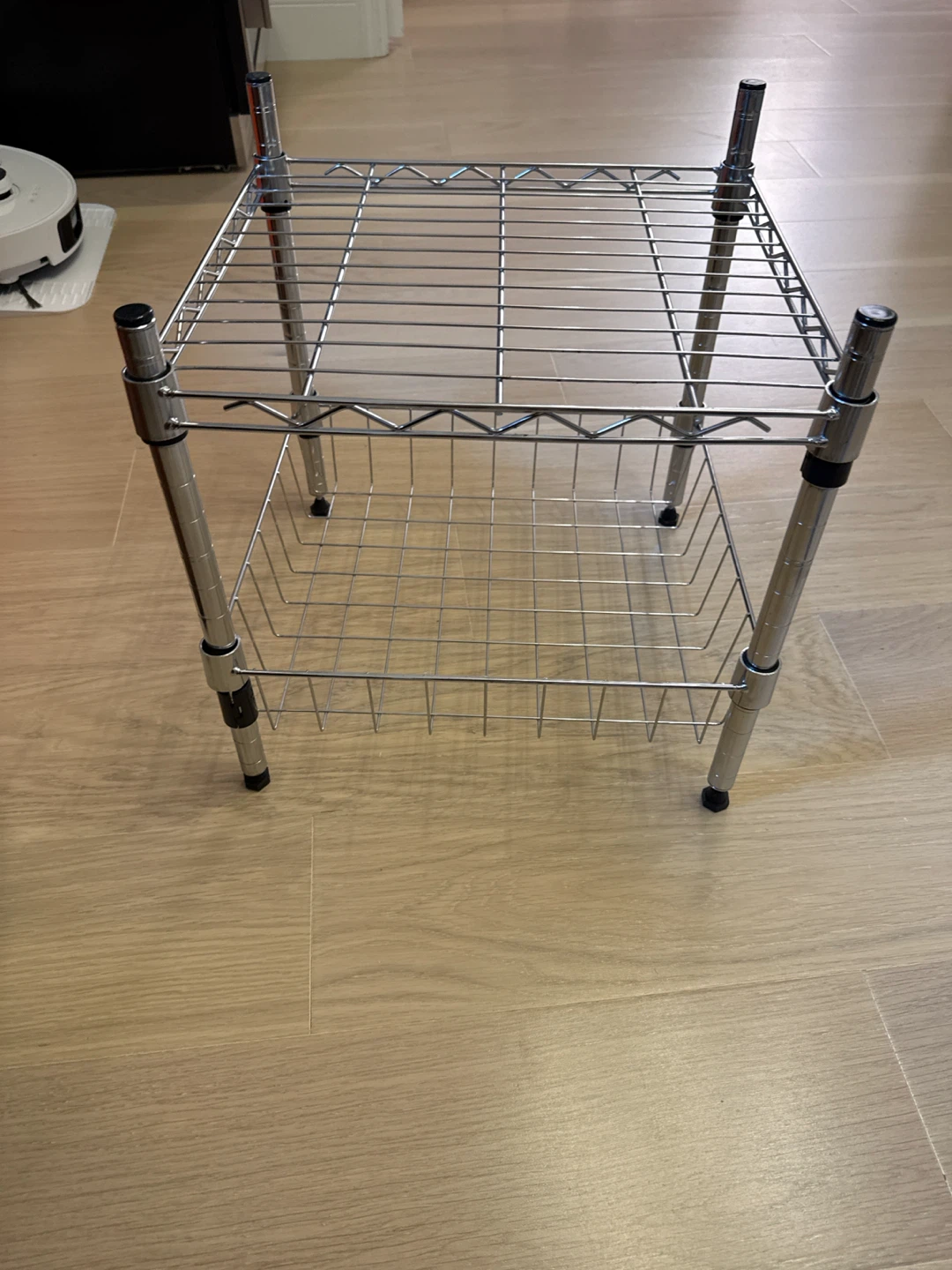 Wire Shelving Unit with Basket