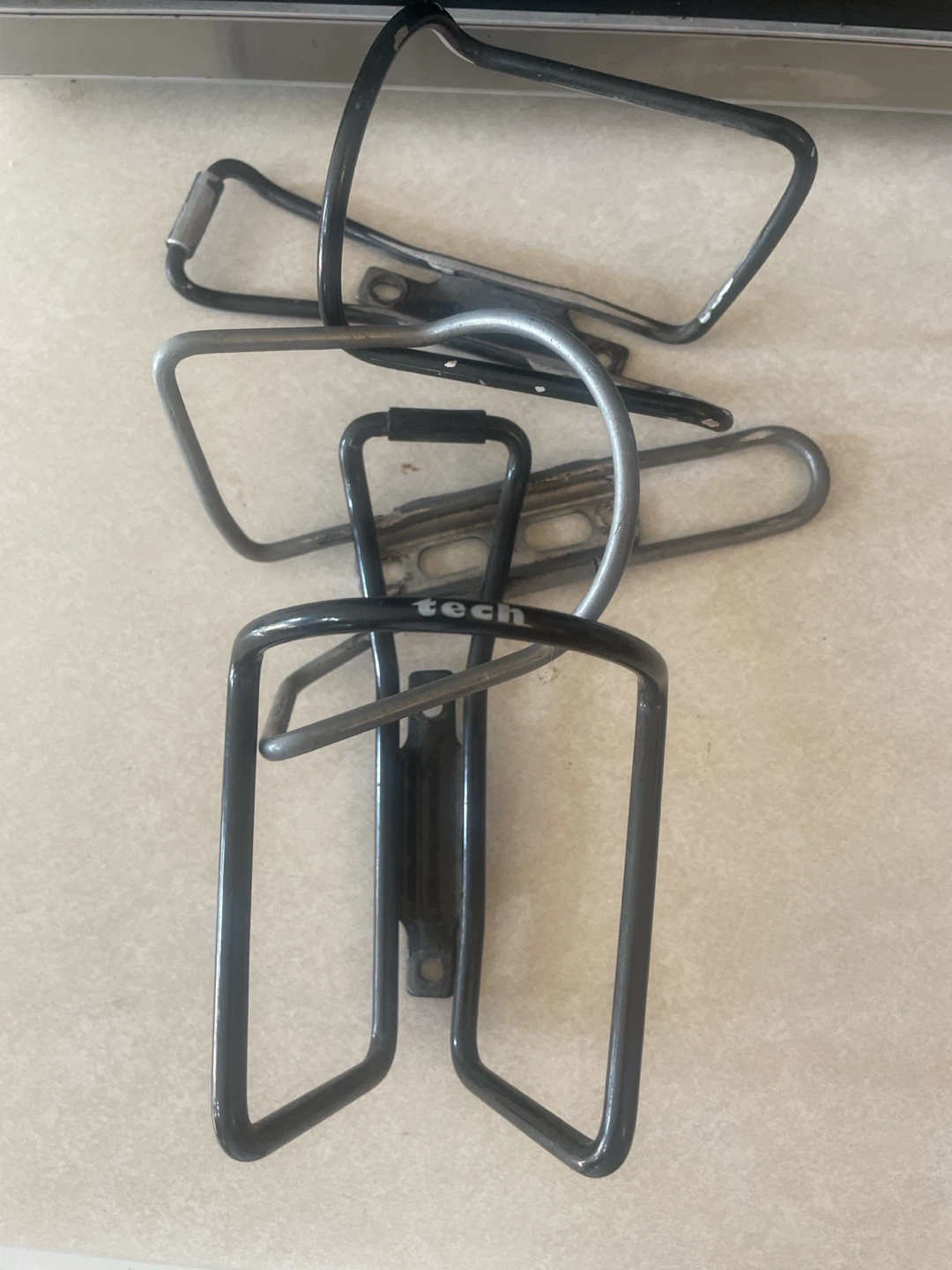 Set of 3 Black Metal Bike Water Bottle Cages