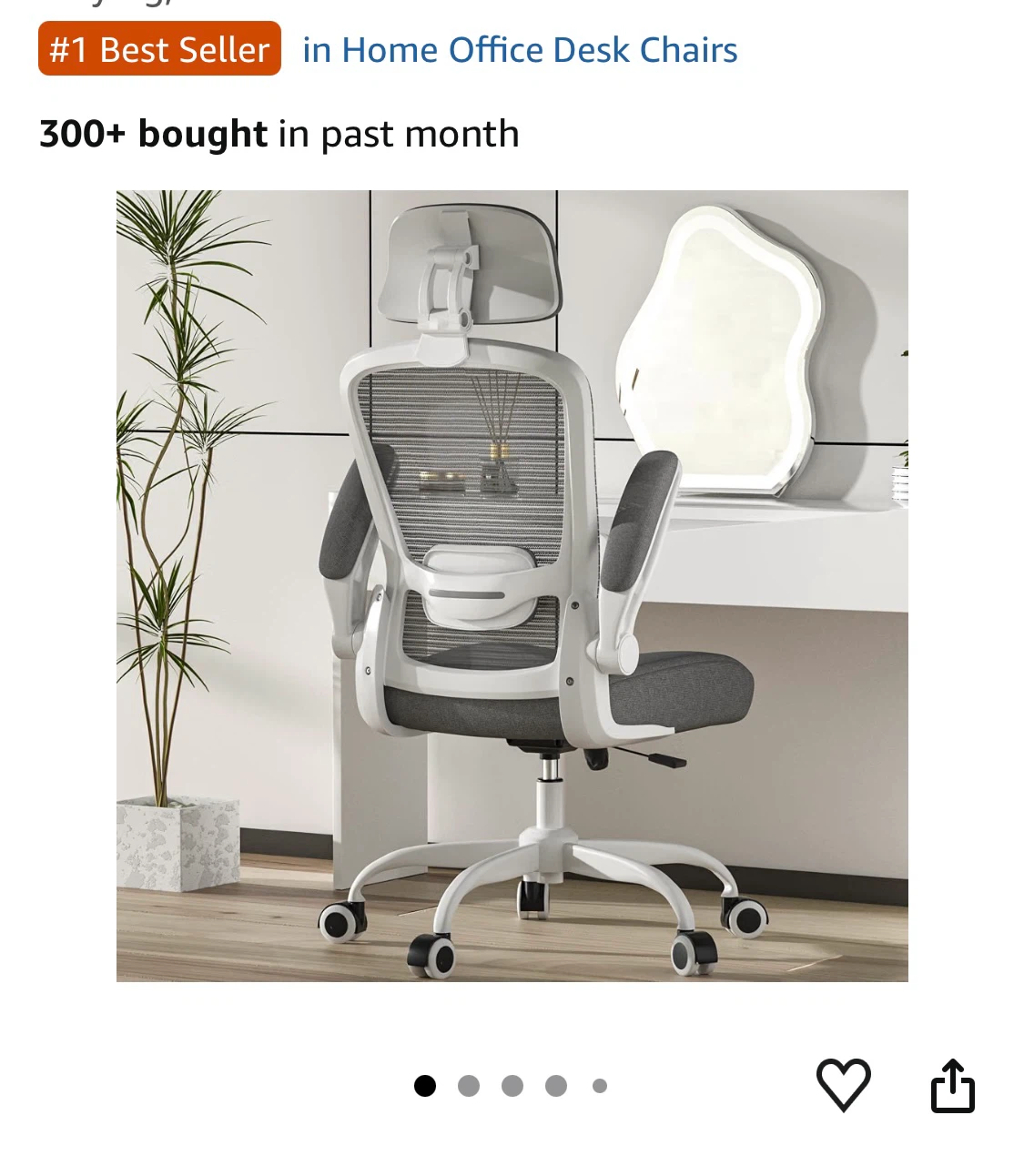 Mimoglad Ergonomic Office Chair – White & Light Gray - photo 5