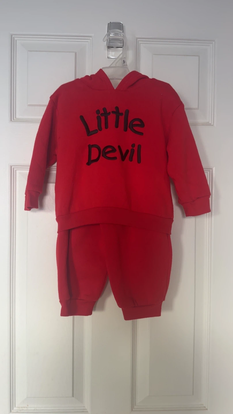 Little Devil Red Hoodie and Pants Set