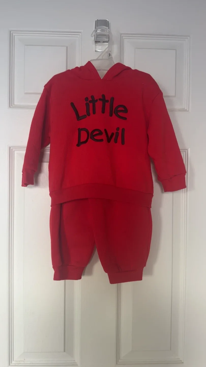 Little Devil Red Hoodie and Pants Set