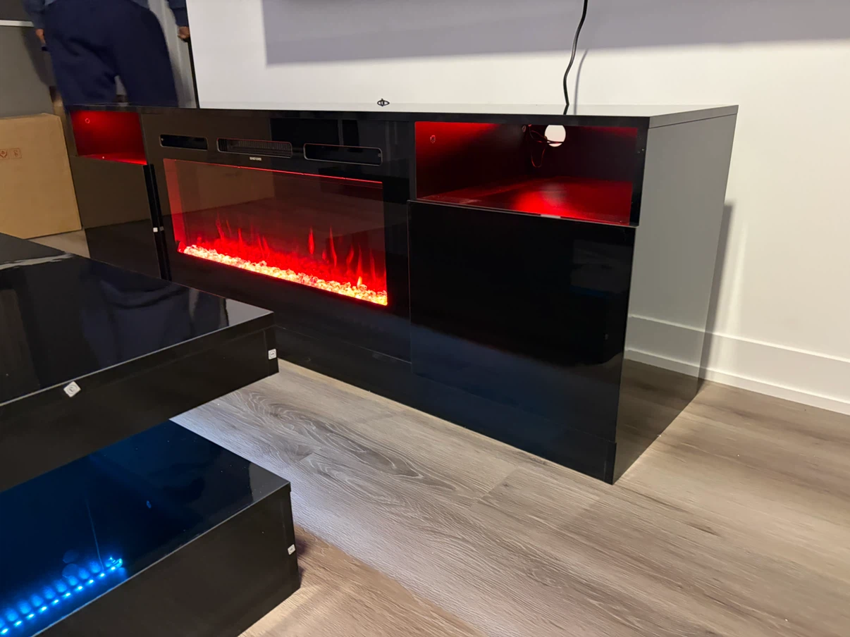 Black Electric Fireplace TV Stand - photo 2