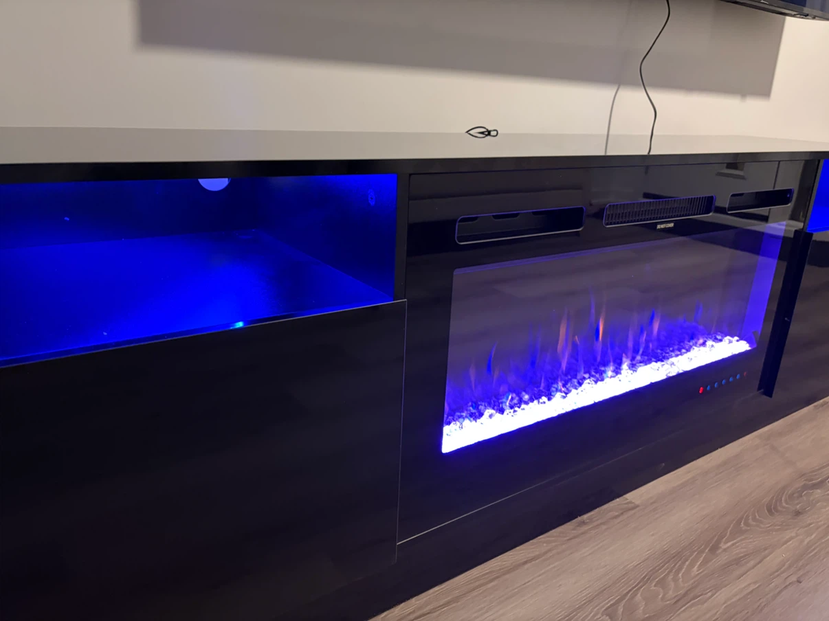 Black Electric Fireplace TV Stand - photo 3