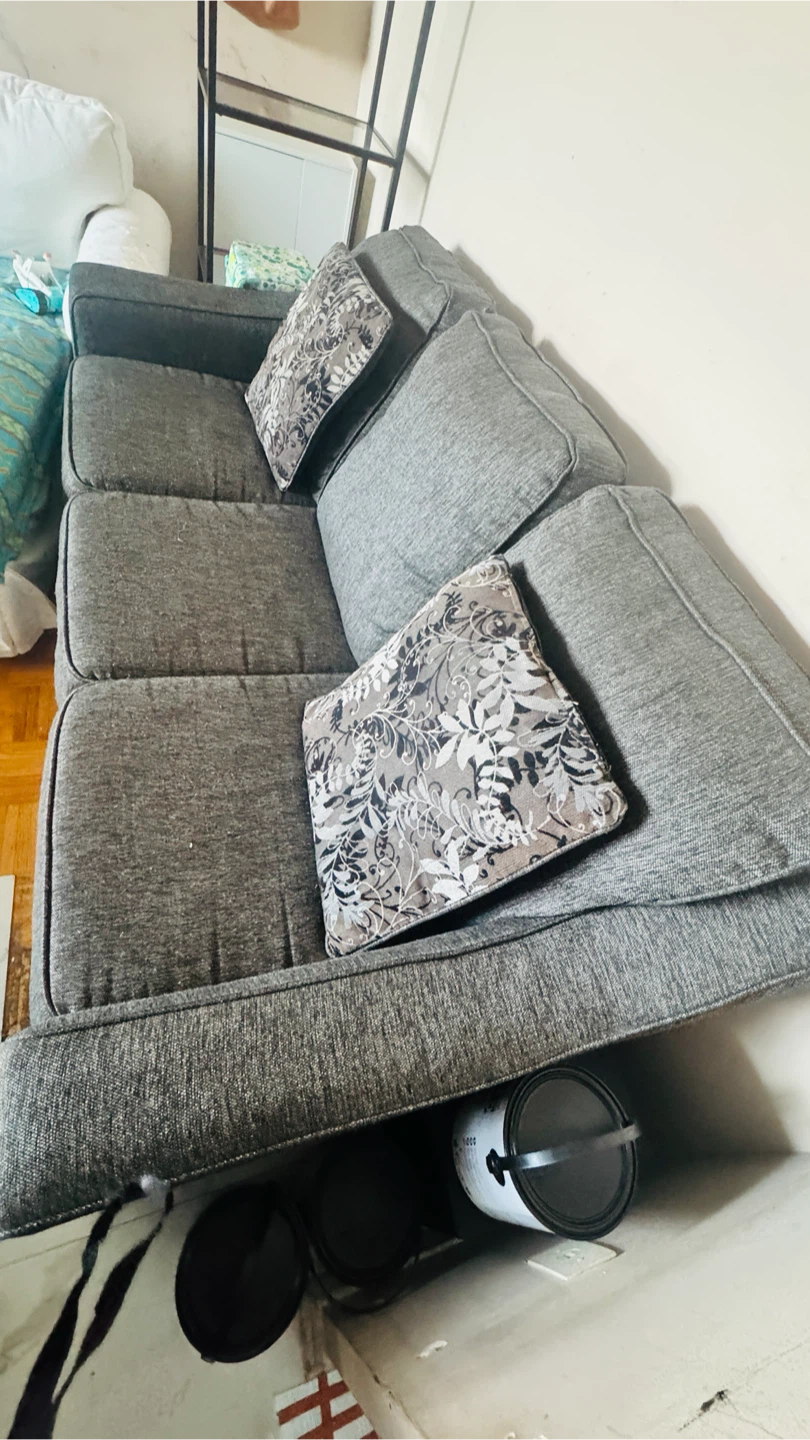 Comfortable Fabric Sofa with Accent Pillows