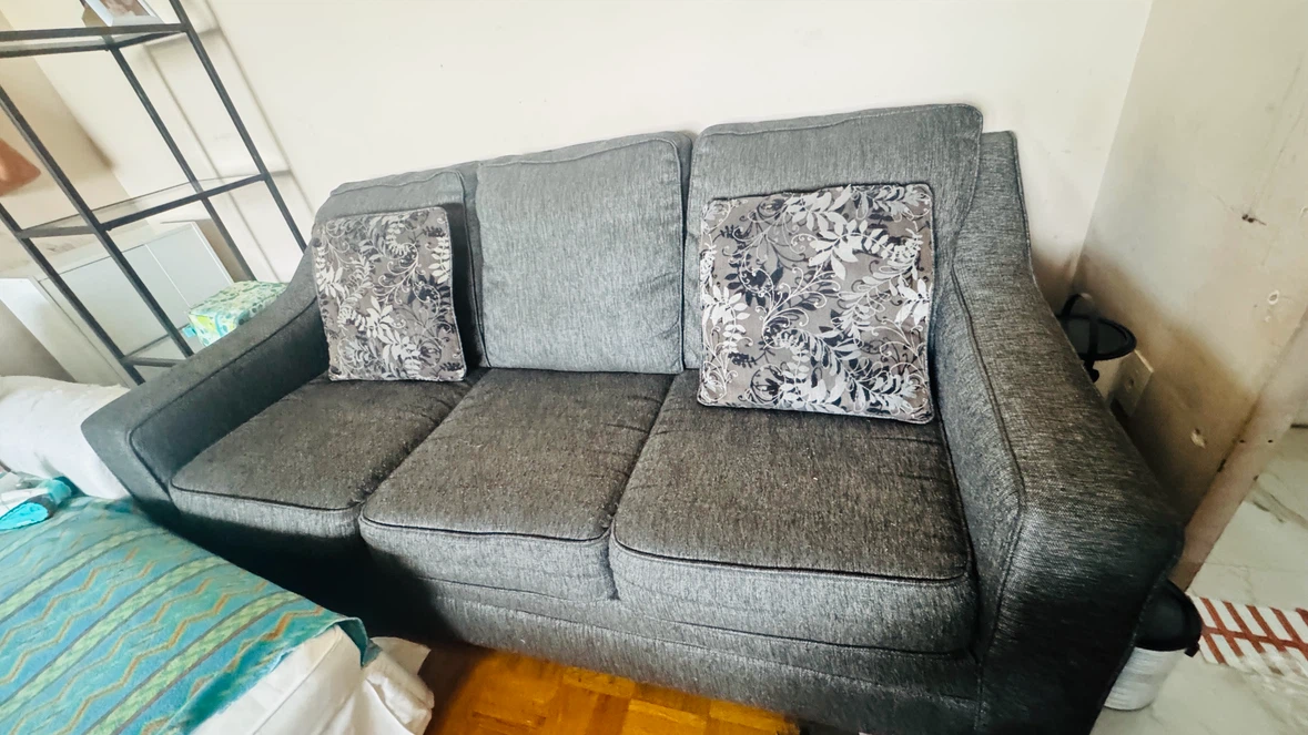 Comfortable Fabric Sofa with Accent Pillows - photo 2